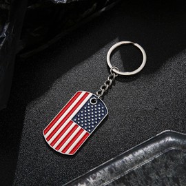 Llavero de la bandera americana, paquete de 2 llaveros patrióticos de Estados Unidos para hombres, regalos de recuerdo para el 4 de julio, día del trabajo, Navidad