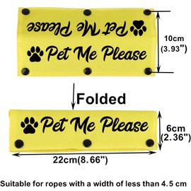 Funny Dog Leash Sleeve Pet Me Please Dog Leash Wrap Wrap Alert Hanging ID Patch Tag Pet Birthday Gift(Pet Me Please) (Pet Me Please-YE Sleeve)