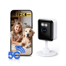 2K Cameras for Home Security, 2.4/5GHz Wi-Fi 6 Indoor Camera for Dog/Pet/Nanny/Baby with US Phone App, AI Text Recognition, Smart Search, Color Night Vision, Mini Cam 2 Way Talk, Human Detection