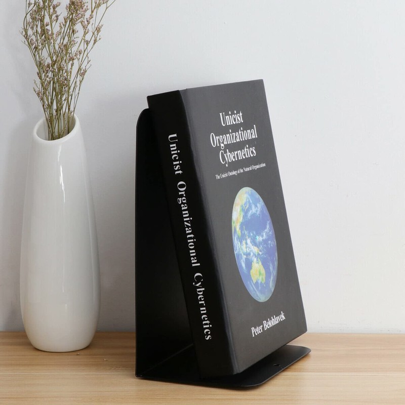2PCS Heavy Duty Metal Bookends Decorative Book Ends Office Stationery