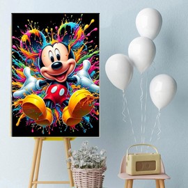 CLYCTIP Diamond Painting Kits for Adults, Cartoon Mouse Diamond Art Kits for Adults 5D Anime Colorful Diamond Art Painting 30 * 40cm (White)