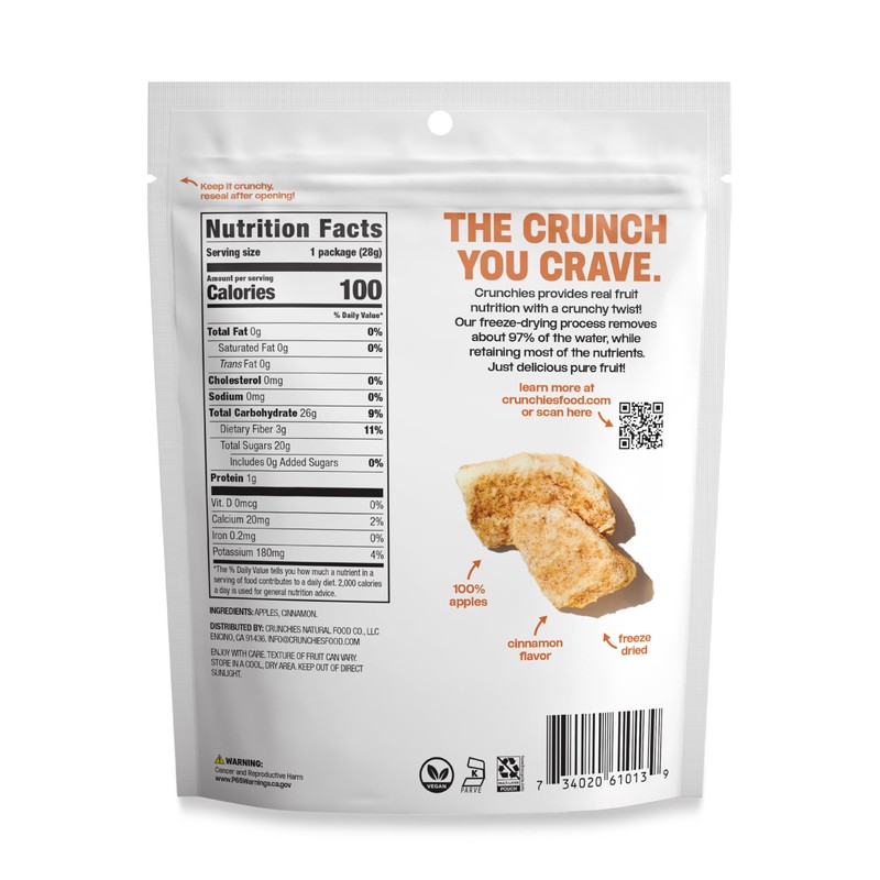 Crunchies Freeze-Dried Fruits, 100% All Natural Crispy Fruit, Non GMO