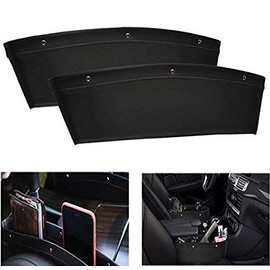 Gearmax Auto Zubehör Car Seat Seiten Schlitz Taschen Sitz Autositz Seiten Schlitz Taschen füllt Lücken zwischen den Sitzen(Schwarz)