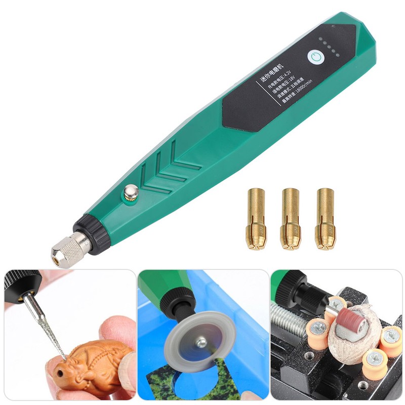 Electric Grinder Small HandHeld Jade Polishing Engraving 18000 RPM Chargable