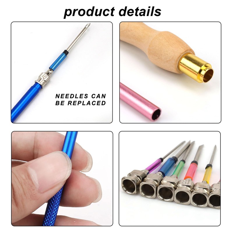 0XBIT Punch Needle Set, Adjustable Punch Needle, 7 Sizes Punch