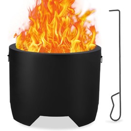 20'' Smokeless Portable Fire Pit - 19lbs Wood Burning Stove with Removable Ash Pan, Lightweight Outdoor Fireplace for Backyard, Patio, Garden & Camping