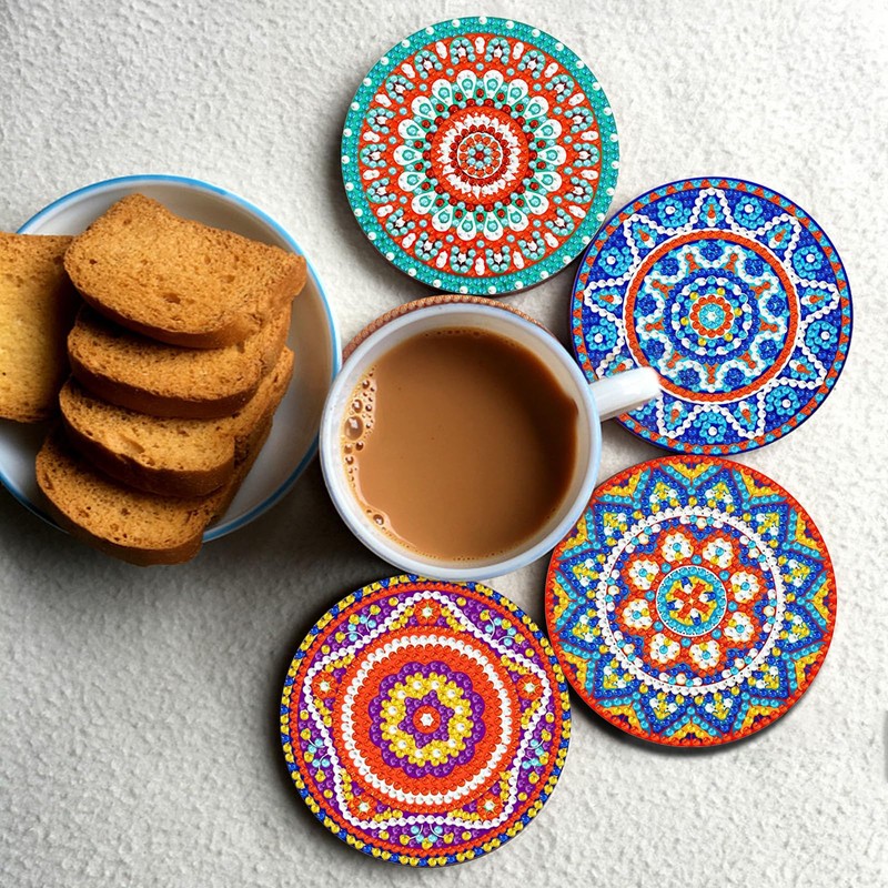 6 Pcs Diamond Painting Coasters Drink Coasters, DIY Diamond Art