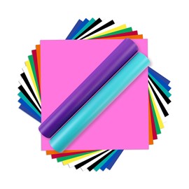 HTVRONT Cutting Sheet Matte (Matte) Multicolor Cutting Stickers 14 Pieces - 12 Colors Set of 14 No Gloss Cutting Sheet for Cars, Signs, Waterproof, Weatherproof Sticker Sheet 1 Piece Approx. 12 x 12 Inches (30.5 cm x 30.5 cm)