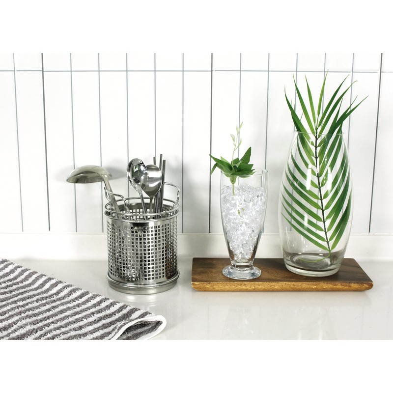 LENITH Stainless Steel Kitchen Round Utensil Holder - Weighted Base