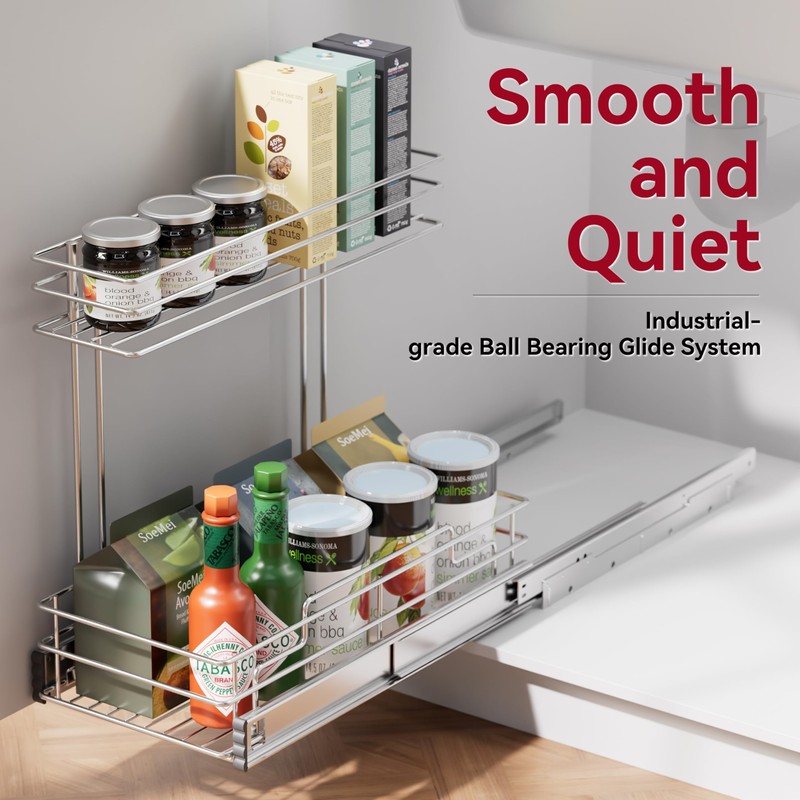 STORKING Under Sink Organizer 9" W X17 D, Pull Out