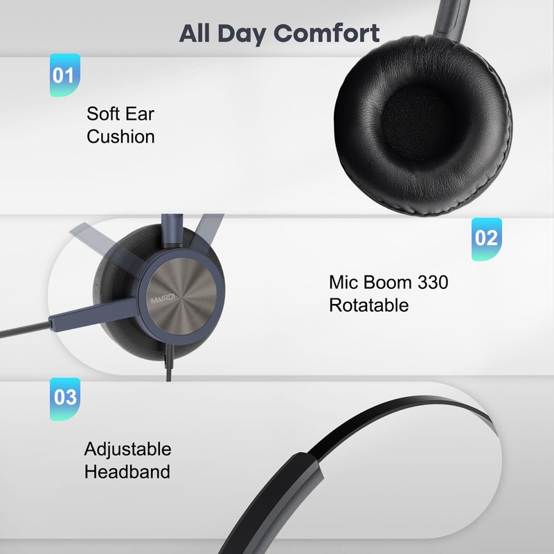 Auricular para teléfono con micrófono con cancelación de ruido compatible