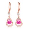 Dangle Earrings Trendy Leverback Birthstone Earrings 14K Rose Gold Teardrop