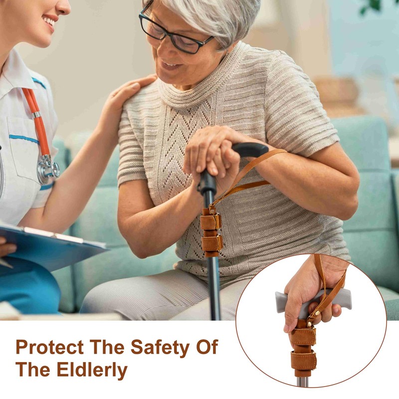 YLZZMDQSZ Adjustable Cane Strap for Wrist - Secure Leather Wrist