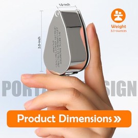 Leffis 40X Lupa de Joyeros Lupa de Aumento, Lupa de Joyería Iluminada con LED/UV Bucle de Bolsillo Lupa Plegable de Construcción Metálica para Trabajo Detalle, Jardinería, Niños, Sellos, Recolección