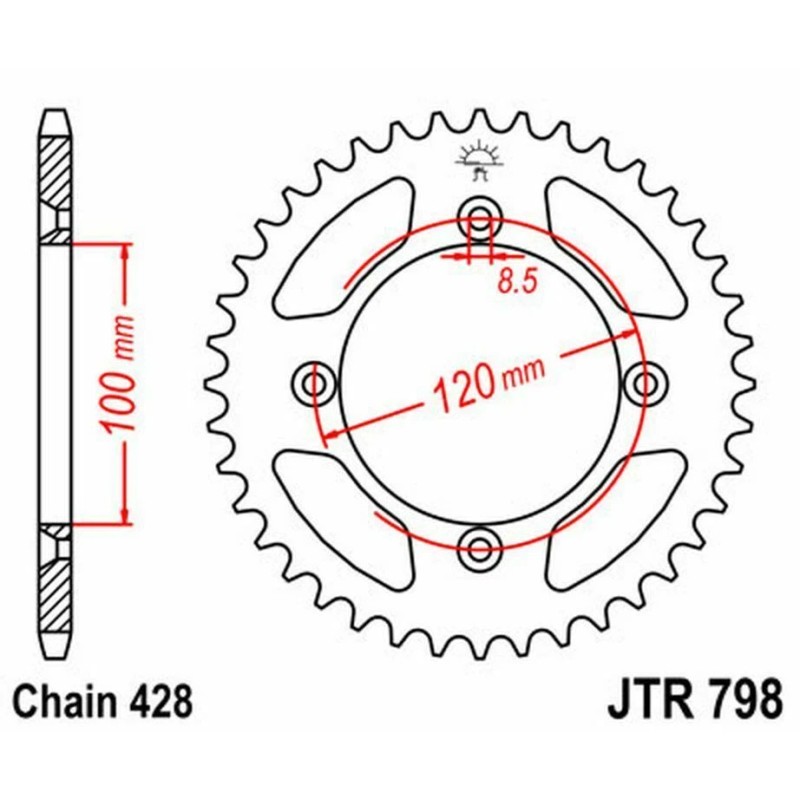 JT Sprockets/JT Yamaha YZ85 Large Wheel 02-15 JT and JT