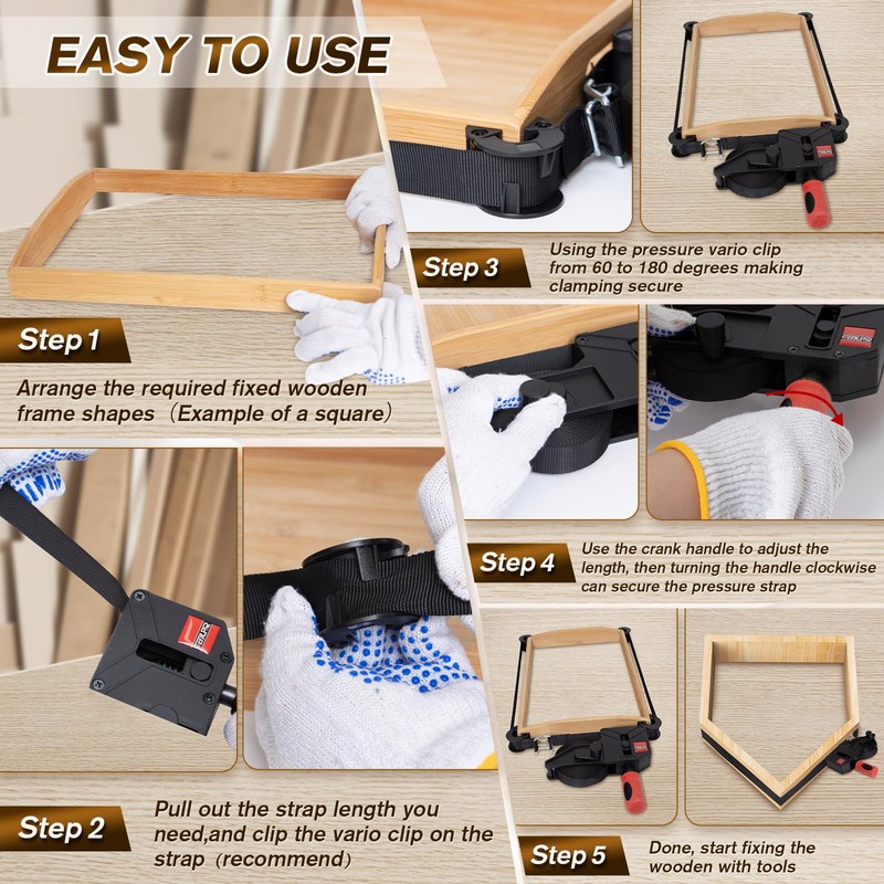 Sebupar 2 Pack Woodworking Band Clamps with 23 ft Variable