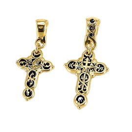 NKlaus Gold-Plated Silver Crucifix Cross Pendant 925 Sterling Silver Orthodox Russian 4508 Christening, Sterling Silver, No Gemstone