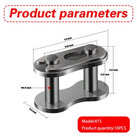 ijuicy 10 PCS #415 Roller Chain Master Connector Link, Pocket Bike Motorcycle Master Link Connector, Suitable for Motorcycle 90cc 110cc 125cc 150cc Dirt Bike Mini Bike Quad Buggy ATV Scooter (Black)