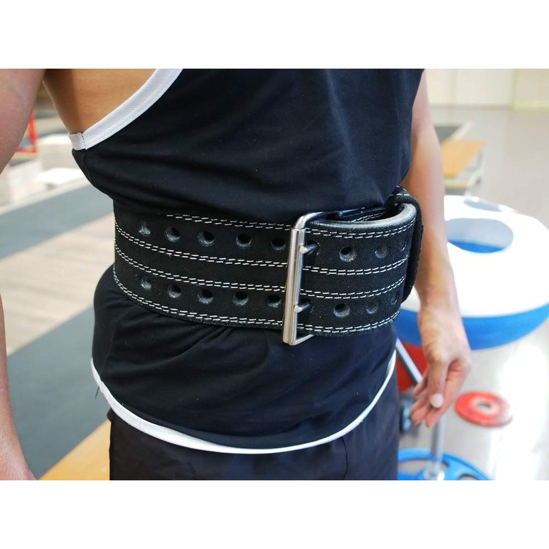 king2ring Genuine Leather Power Belt Weight Lifting Belt pk3500 (Black,