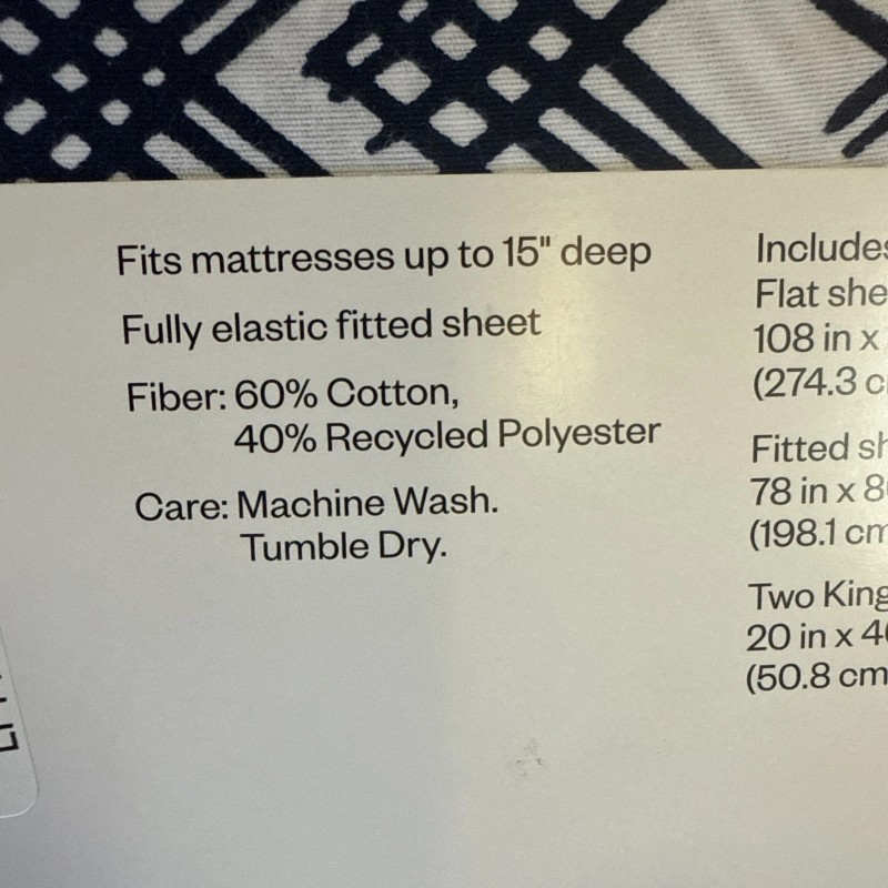 Room Essentials Easy Care King Size Printed Pattern Sheet Set