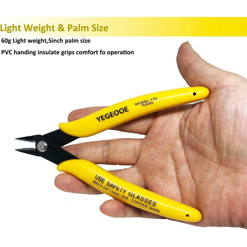 YEGEOOE Flush Wire Cutter, 10PACK Precision Diagonal Cutting Pliers Small