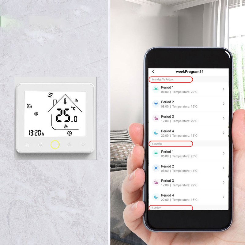 Smart Temperature Controller Wireless Remote Control Thermostat with Capacitive Touch
