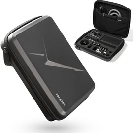 TELESIN Large Carrying Case Organizer for DJI Osmo Action 5 Pro Action 4 Action 3, Waterproof Multi-Layer Hard Travel Storage Case, Portable Storage Camera Bag for Selfie Stick Tripod Filter