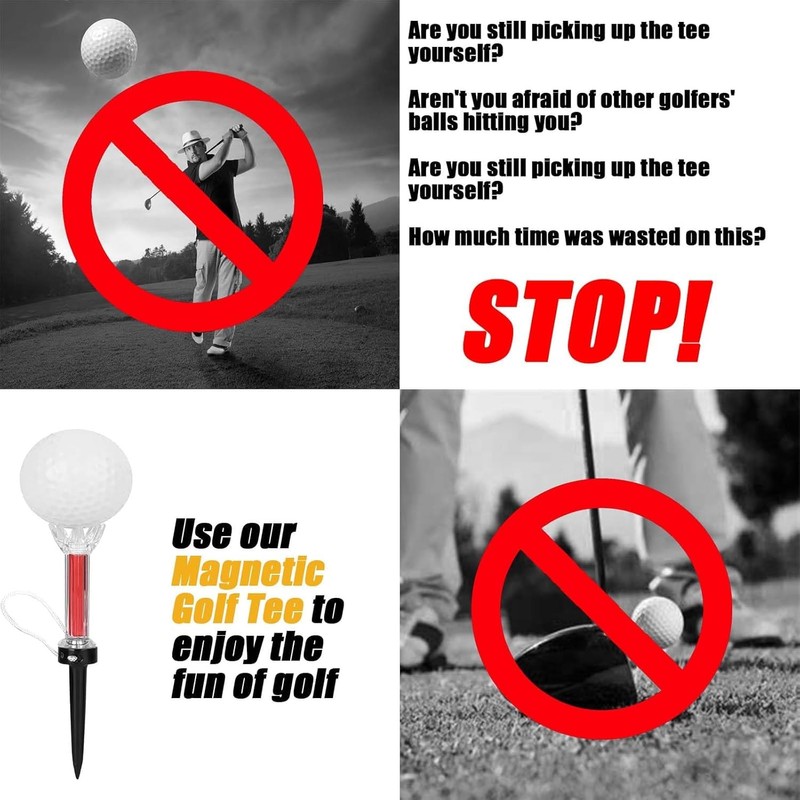 5 PCS Golf Ball Tees ，Magnetic Golf Tees 360° Rotation,Magnetic