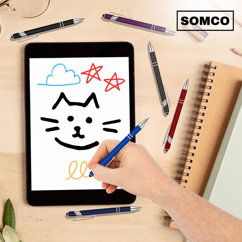 SOMCO - Pack Of 6 Ballpoint Pens With Stylus Tip