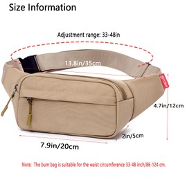 Large Fanny Pack for Men & Women, Crossbody Bag Hiking Waist Pack Phone Bag Fits All Phones with 3-Zipper Pockets, Hip Bum Bag for Casual Workout Outdoors Running Walking Traveling (Coffee)