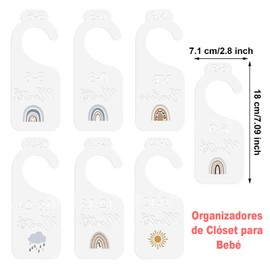 XINYUICEAN Organizadores de Clóset para Bebé, 7 Piezas Divisores de Ropa de Bebé de Acrílico Divisores de Tamaño para Armario de Bebé para 0 a 24 Meses Organizadores de Armarios para Bebés Decoración