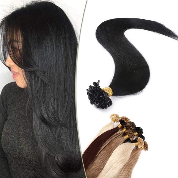 16 inch Pre Bonded Human Hair Extensions 1g 50 Strands