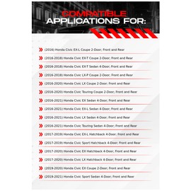 R1 Concepts Front and Rear Brake Kit For 2016-2021 Honda Civic| Blank Brake Rotors| Ceramic Brake Pads and Rotors Kit| Hardware included