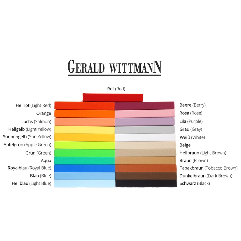 Gerald Wittmann Fitted Sheet Jersey Boxspring, 100% Cotton, Single Bed,