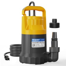 Acquaer 1/2HP Sump Pump, 2906GPH Submersible Water Pump for Water Removal in Hot Tubs, Pools, Basements, and Garden Ponds