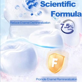 Fluoride Free Nano Hydroxyapatite Toothpastes for Teeth Whitening, Remineralizing, Deep Cleansing, Enamel-Safe, Anti-Plaque, Teeth Restoration, 4.23oz