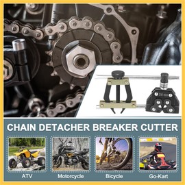 REPAIROCK Roller Chain Tools Kit 25-60 Chain Detacher Breaker Cutter Tool Roller Chain Puller Holder Connecting for Bicycle Bike Go Kart ATV Chains Carbon Steel Black Auto Replacement Parts