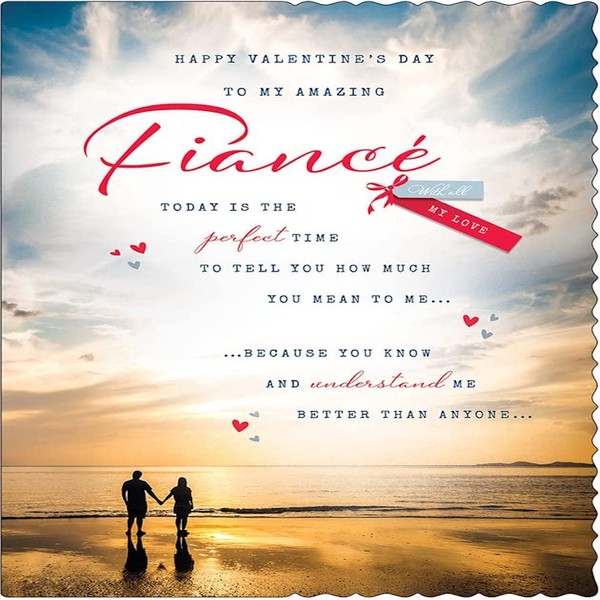 Avant Garde Valentine's Day Card Amazing Fiancé - 10 x