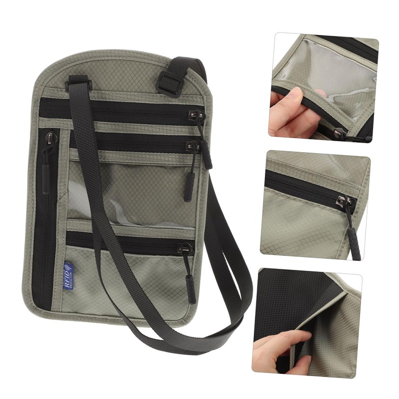 Mipcase Travel Neck Wallet Blocking Passport Holder Neck Pouch with
