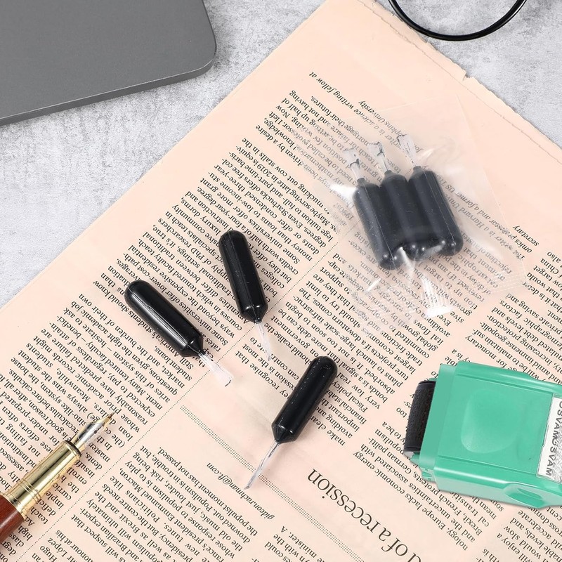 Identity Theft Protection Roller Stamp Ink Set, 9 Pcs Black