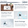 KDKSC Bathroom Vessel Sink 16.7" X 12.6" Semi Recessed Bathroom