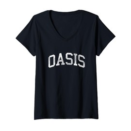 Womens Oasis California CA Vintage Athletic Sports Design V-Neck T-Shirt