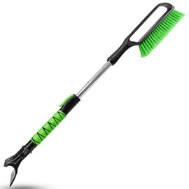 SEAAES 35.5 Inch Snow Brush for Car, Extendable Windshield Ice Scraper with Foam Grip, Snow Scraper Brush for SUV Truck Auto Jeep RV Vehicle Window
