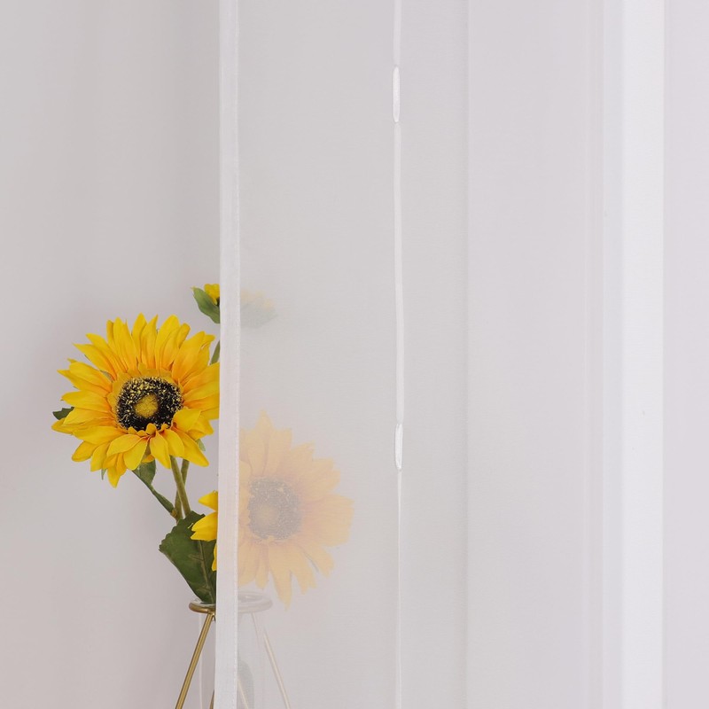 ESLIR Roman Blind with Tabs, Transparent Tab-Top Kitchen Curtains, Modern