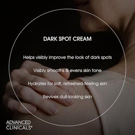 Advanced Clinicals Dark Spot Therapeutic Cream with Vitamin C. Hydroquinone Free. For Age Spots, Blotchy Skin. Face, Hands, Body. Large 8oz Tube.     