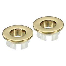 PATIKIL Overflow Ring 2 Pieces Sink Round Cover Sink Trim Brass Insert Hole Round Lid for Kitchen Bathroom Gold