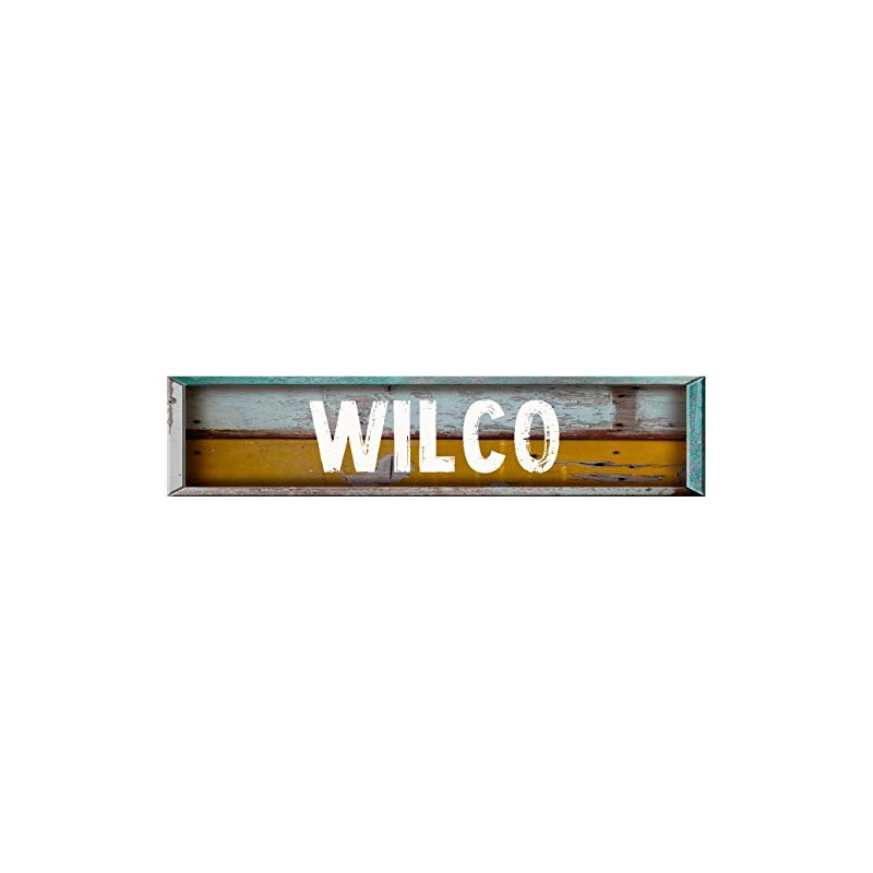 WILCO Rectangle Painted Wood Look Decal Bumper Sticker for use