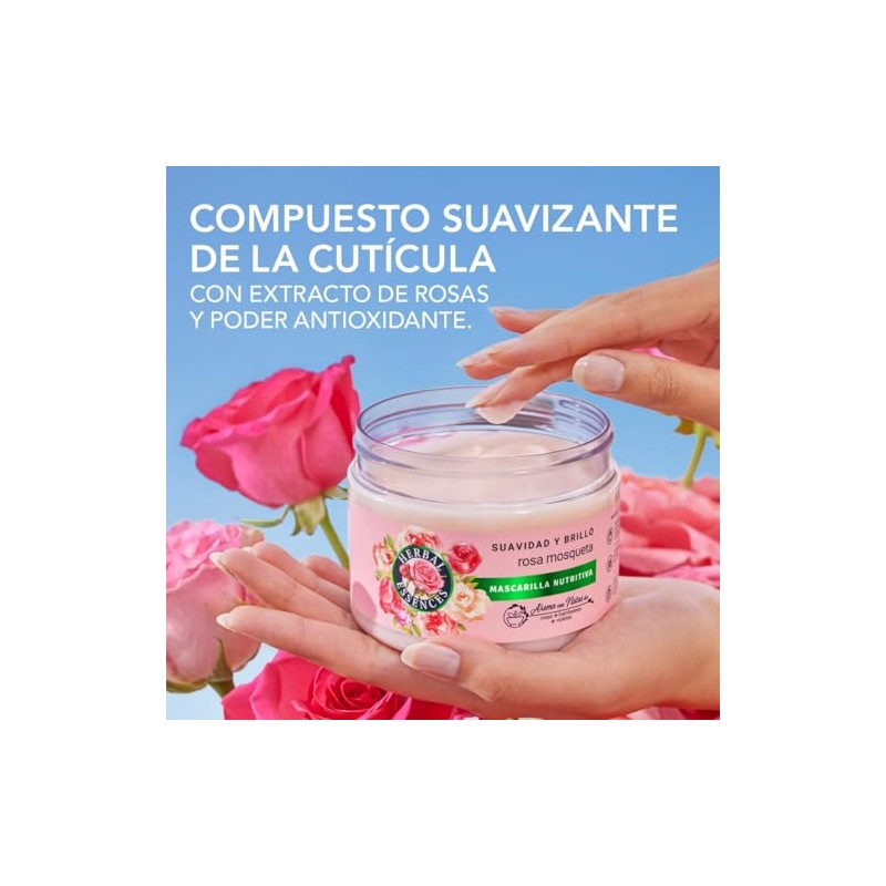 Herbal Essences Mascarilla Capilar Nutritiva Suavidad Brillo Rosa Mosqueta Aroma
