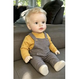 Angelbaby Big Reborn Toddler Dolls Boy Pippa 26 Inch Realistic Baby Doll Soft Silicone Vinyl Real Life Baby Dolls Cloth Body Cute Reborn Doll with Accessories for Boys Girls