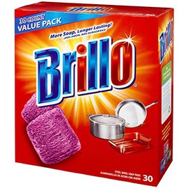 Brillo Steel Wool Soap Pads Original Scent (Red), 30-Count Jumbo Pack
